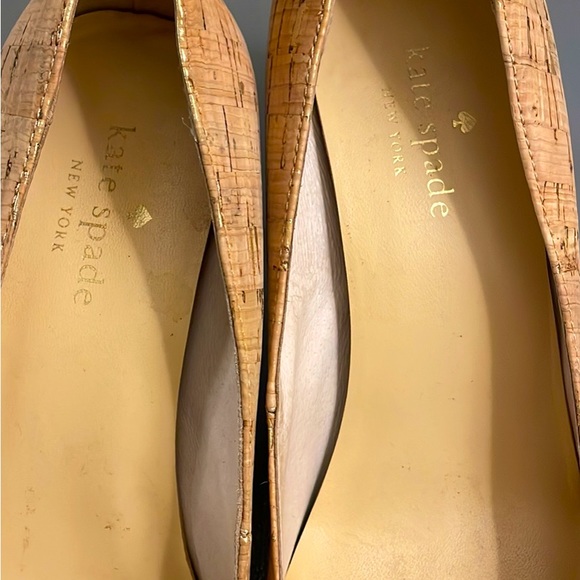 Kate Spade Cork Kitten Heels with Gold Toe - Picture 3 of 3